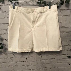 Women's Flat Front White Walking Shorts